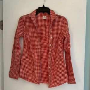 JCrew Orange Checkered Women’s Shirt